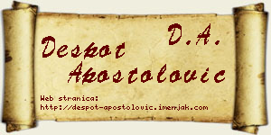 Despot Apostolović vizit kartica